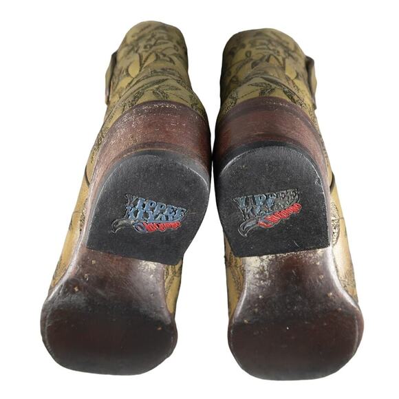 Old Gringo Boots Women 7 Western Floral Embroidered Yippee KiYay Leather Cowgirl - Picture 15 of 16